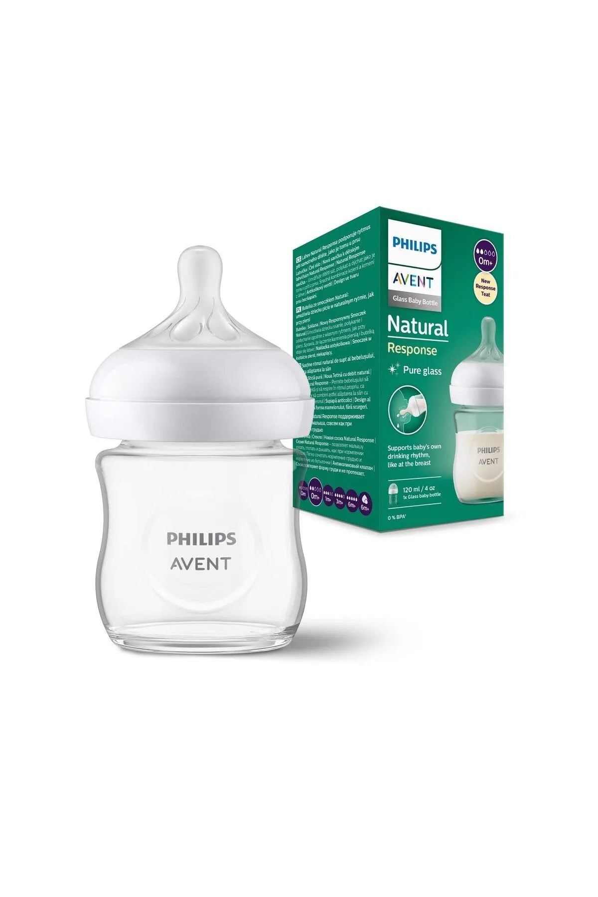 Natural Response Glass Baby Bottle 0M+