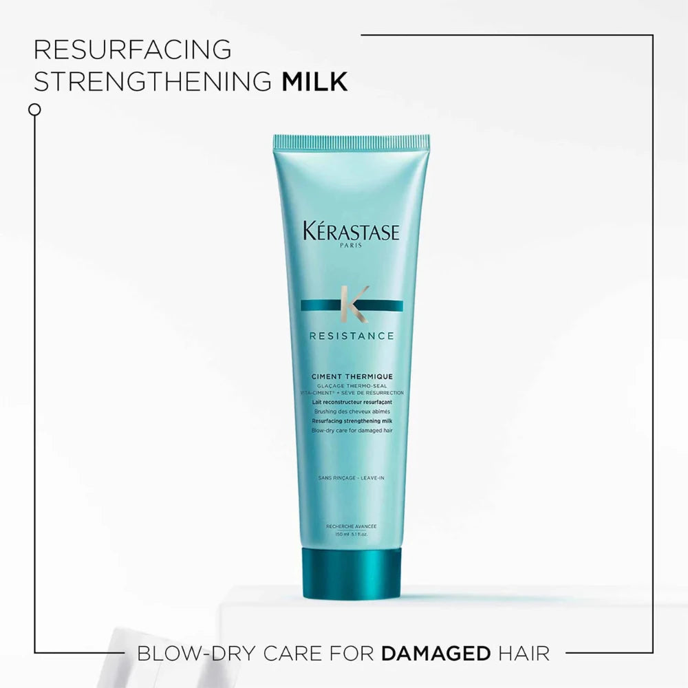 Resistance Ciment Thermique - Resurfacing Strengthening Milk - Blow-Dry Care for Damaged Hair - Leave-In