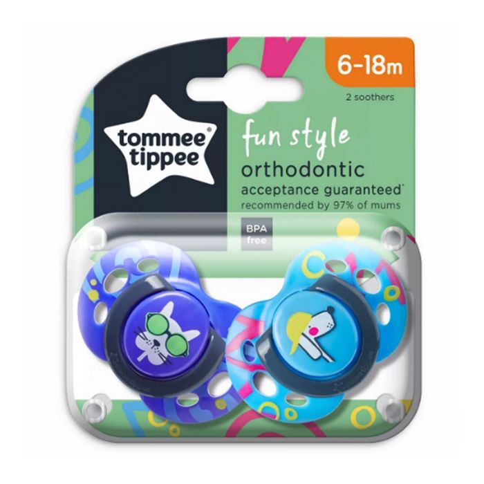 Fun Styles Orthodontic Soother Pack Of 2 6-18M