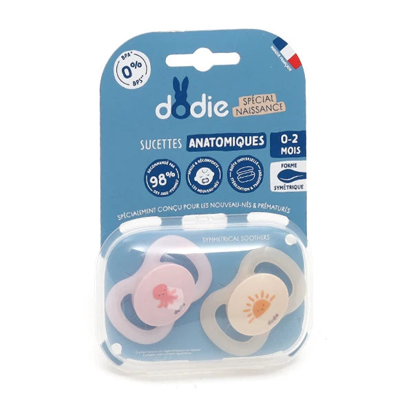 Symmetrical Soothers 0-2M Pack Of 2