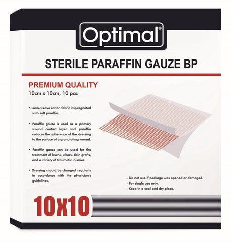 STERILE PARAFFIN GAUZE 10*10 CM 10PCS