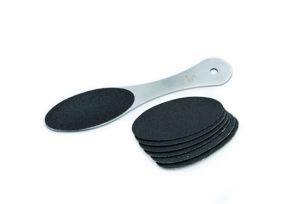 STAINLESS STEEL FOOT FILE WITH REFILL GRITS