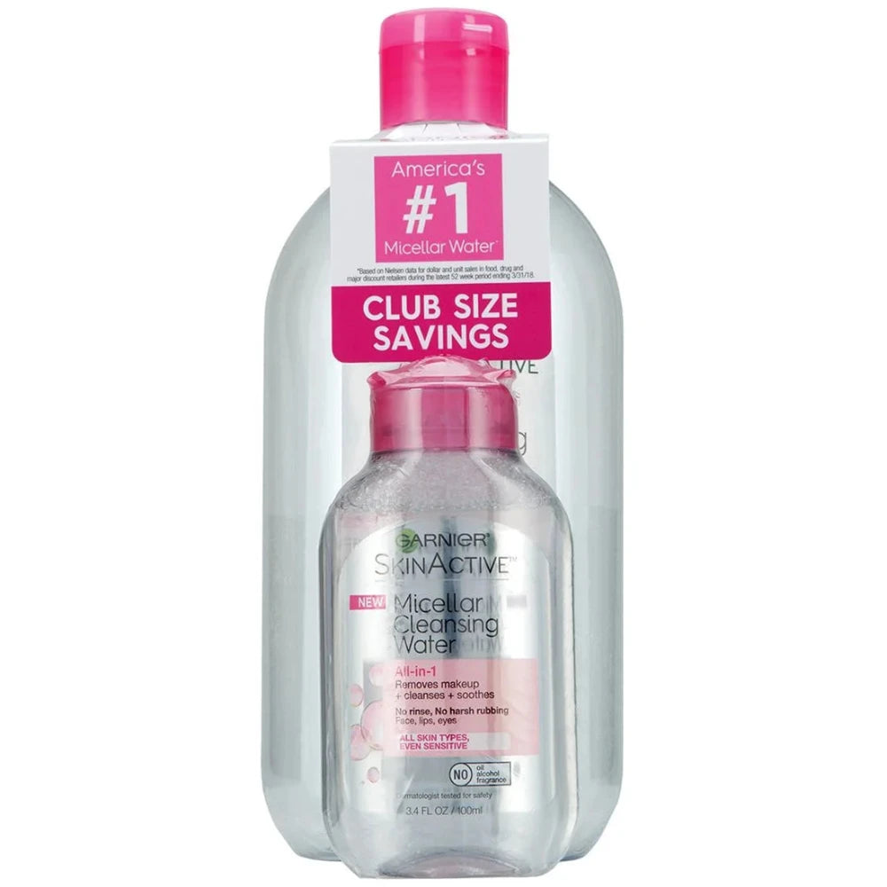 Buy a Micellar Water Facial Cleanser Pink 700ml Get Travel Size 100ml