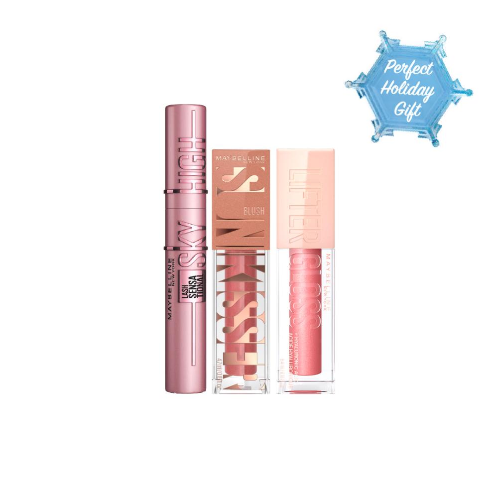 Sunkisser Liquid Blush, Lifter Gloss Lip Gloss & Sky High Mascara Trio