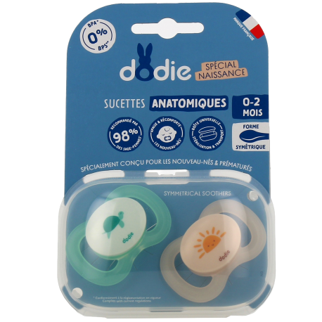 Symmetrical Soothers 0-2M Pack Of 2