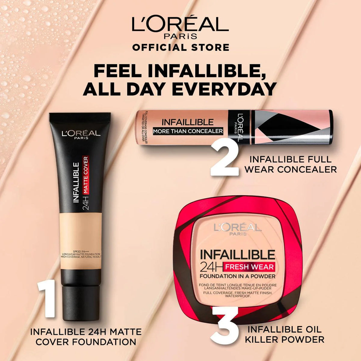 L’Oréal Paris Infaillible Full Wear Waterproof Concealer Up To 24h Full Coverage-Flawless Matte Finish