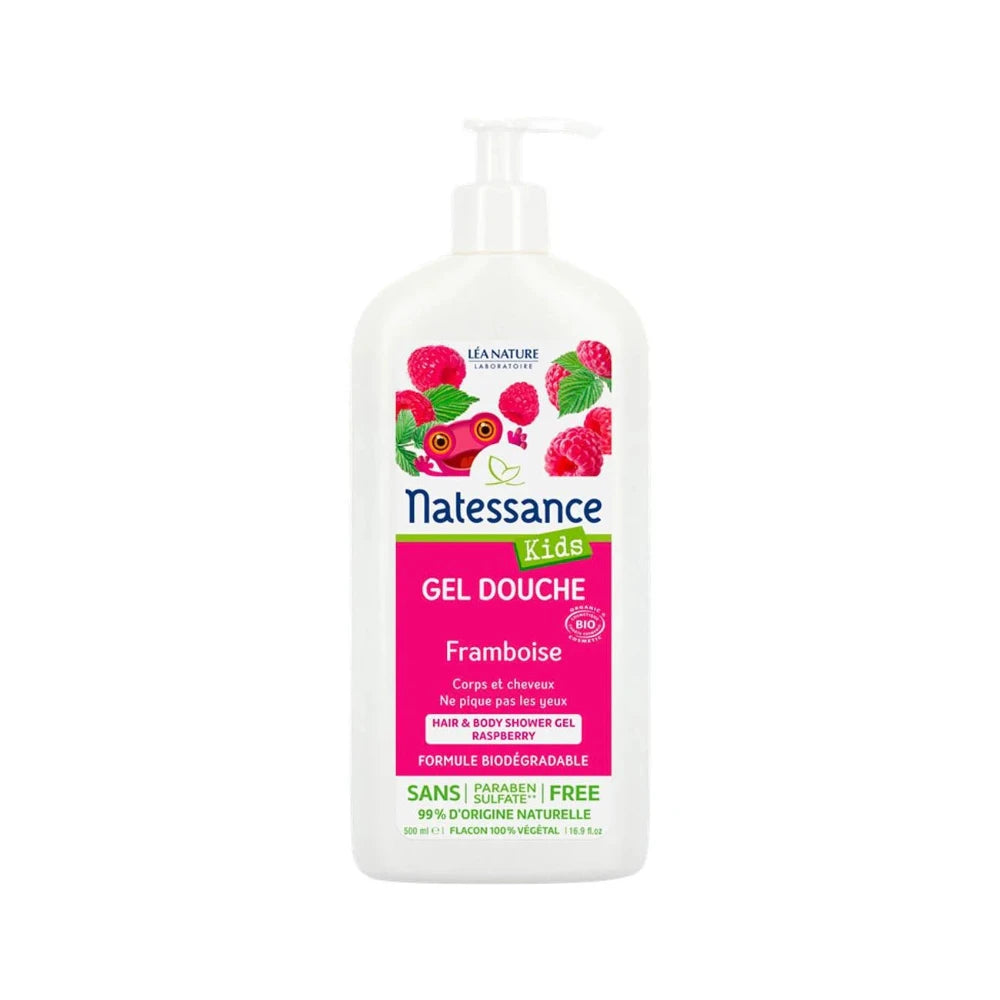 Kids Hair and Body Shower Gel Raspberry - Biodegradable Formula