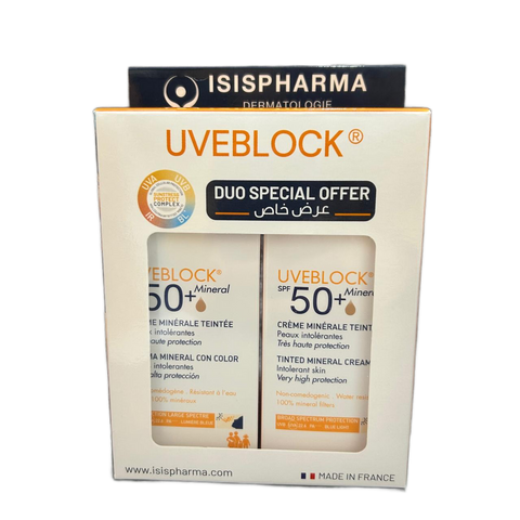 Uveblock Tinted Mineral Cream SPF50+ Duo