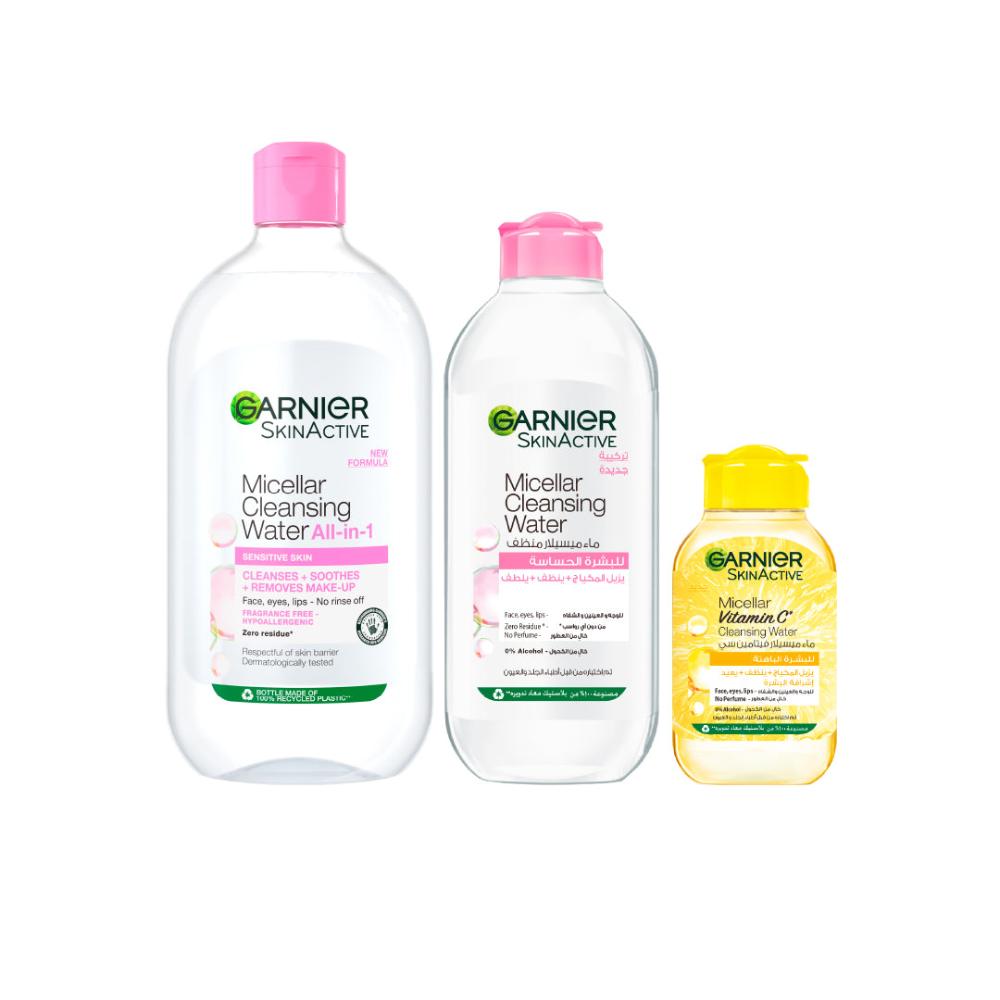 Micellar Water Facial Cleanser Pink & Vitamin C Trio