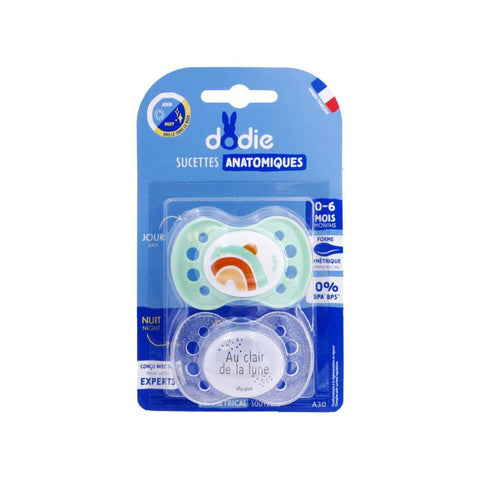 Symmetrical Soothers Day & Night 0-6M Pack of 2